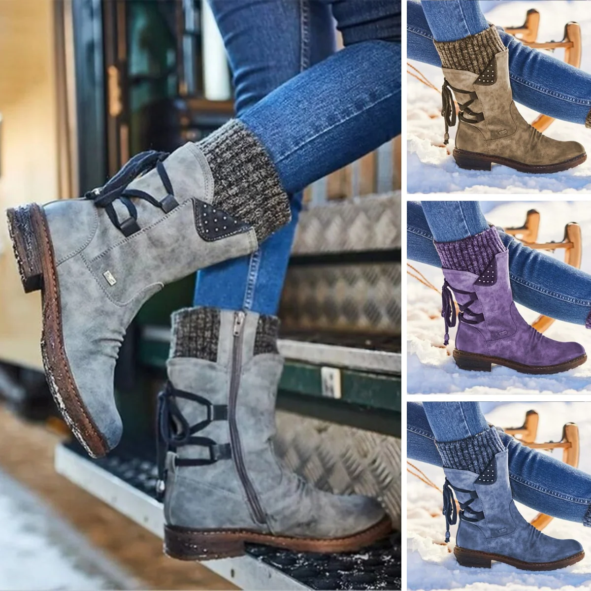 LETZTER TAG – 80 % RABATT 🔥 Damen Winterstiefel mit orthopädischer Unterstützung, Schleifendetail & warmer Wollfütterung