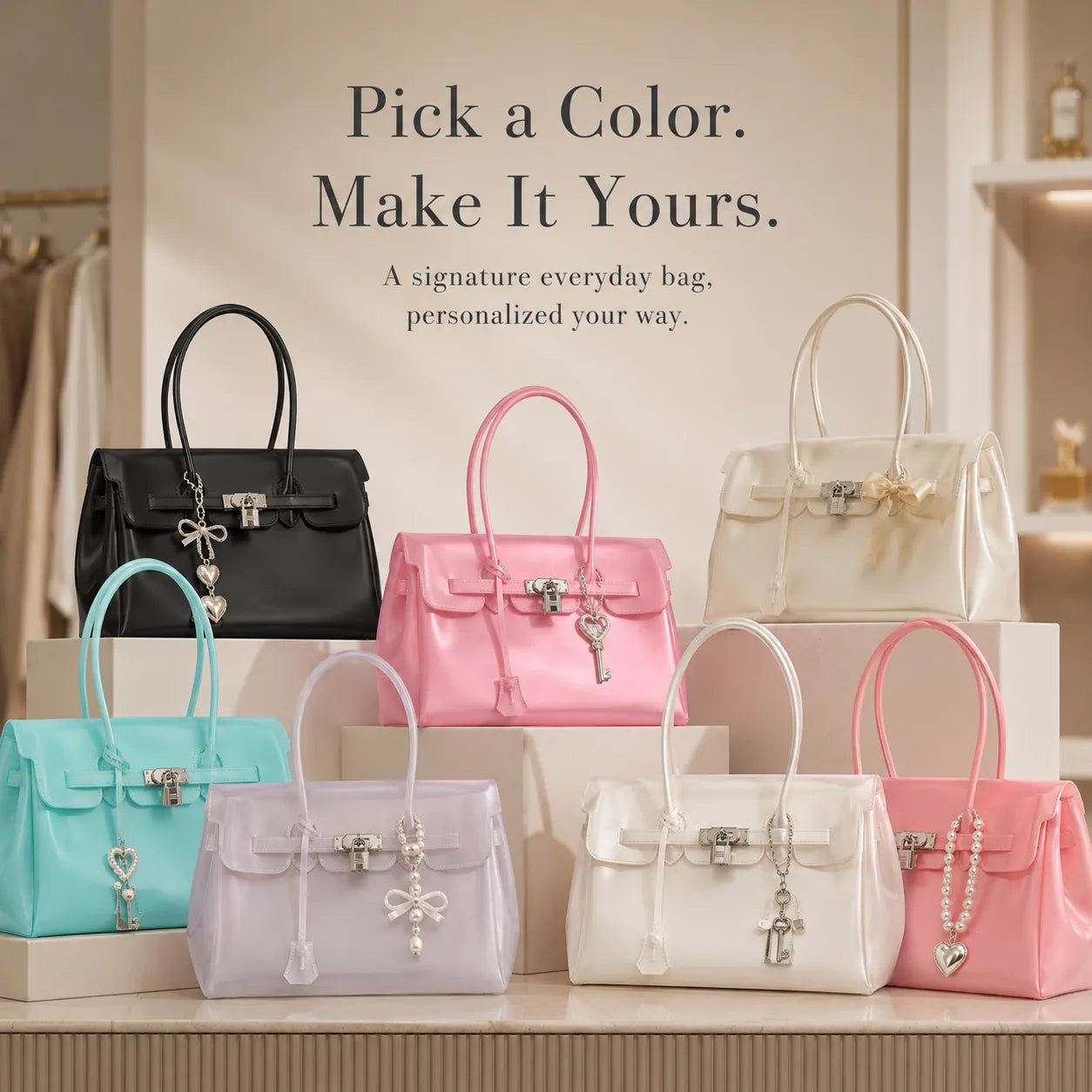 Jelly Tote color collection with accessories