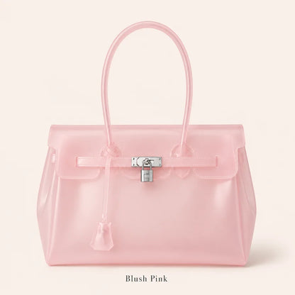 Translucent Jelly Tote Bag - Blush Pink